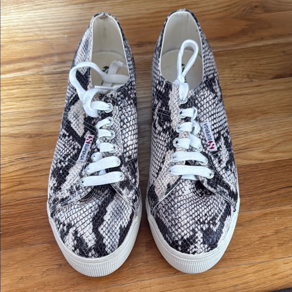 Superga Snake Print platform Sneakers
